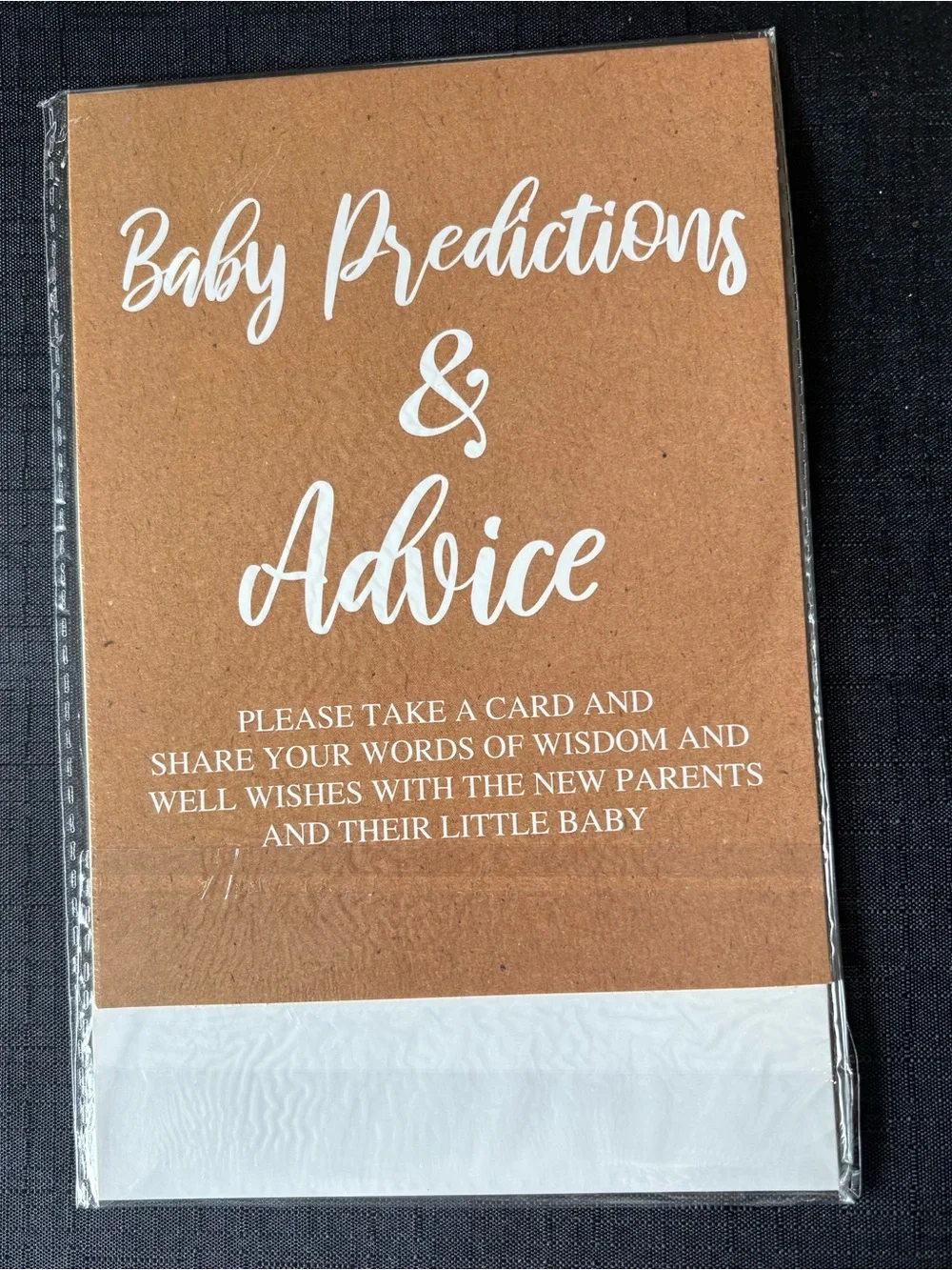 Baby Predictions & Advice Wooden Box Set w/48 Cards, 20 Pencils & Sign NEW